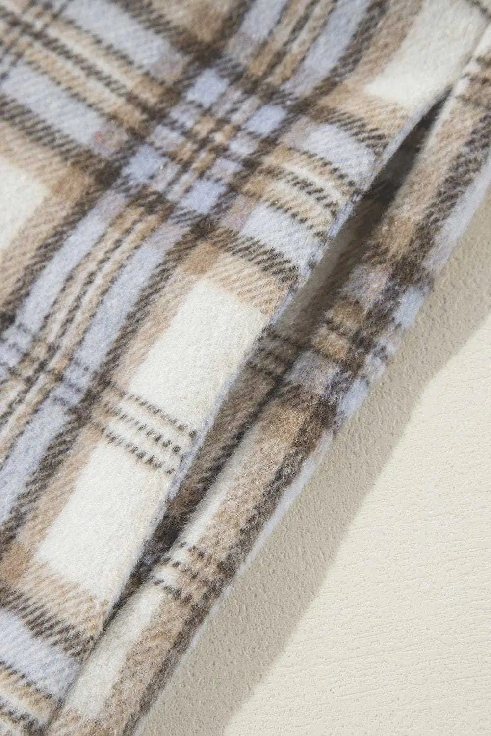 Plus Size Outerwear Classic Plaid Tunic Shacket