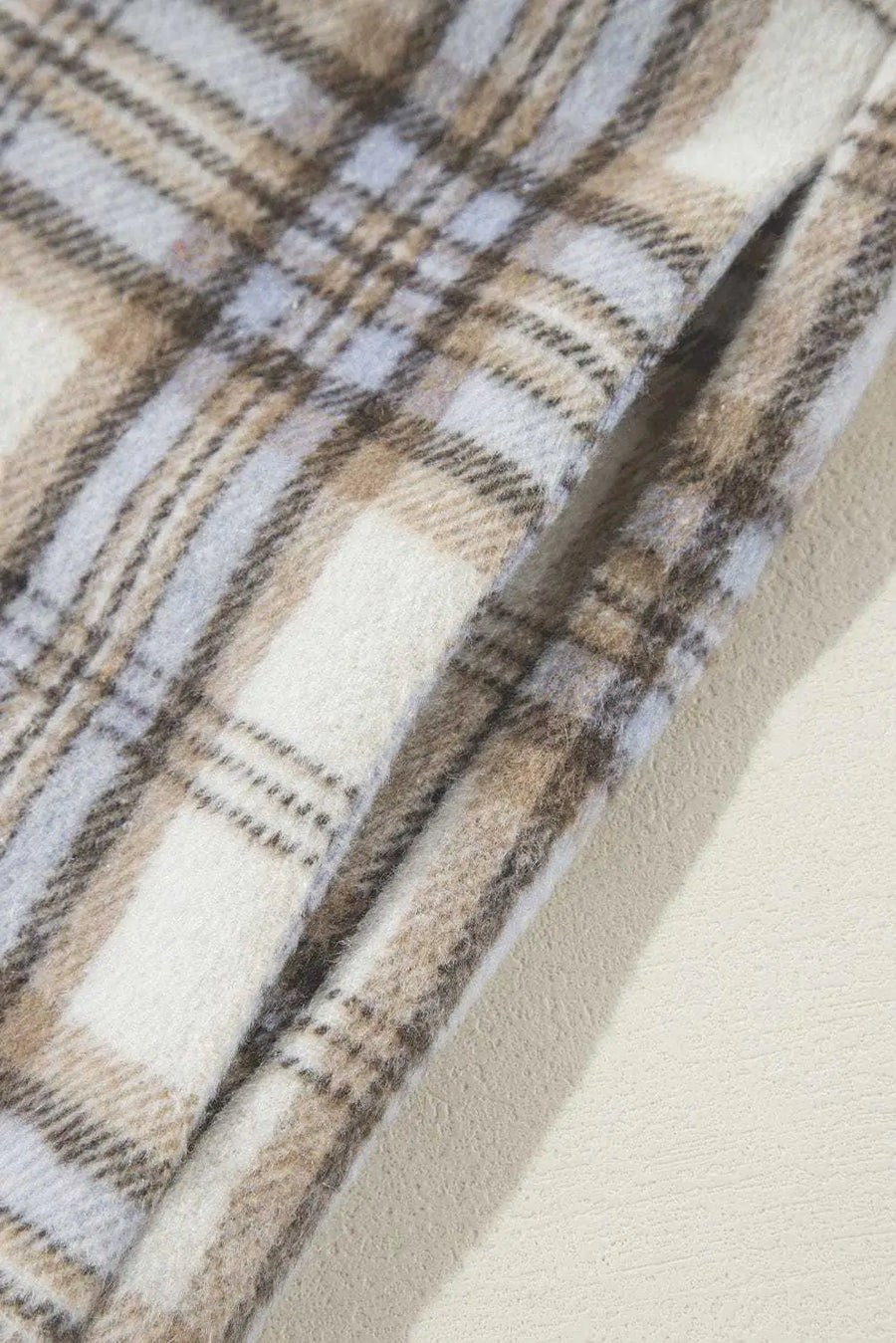 Plus Size Outerwear Classic Plaid Tunic Shacket