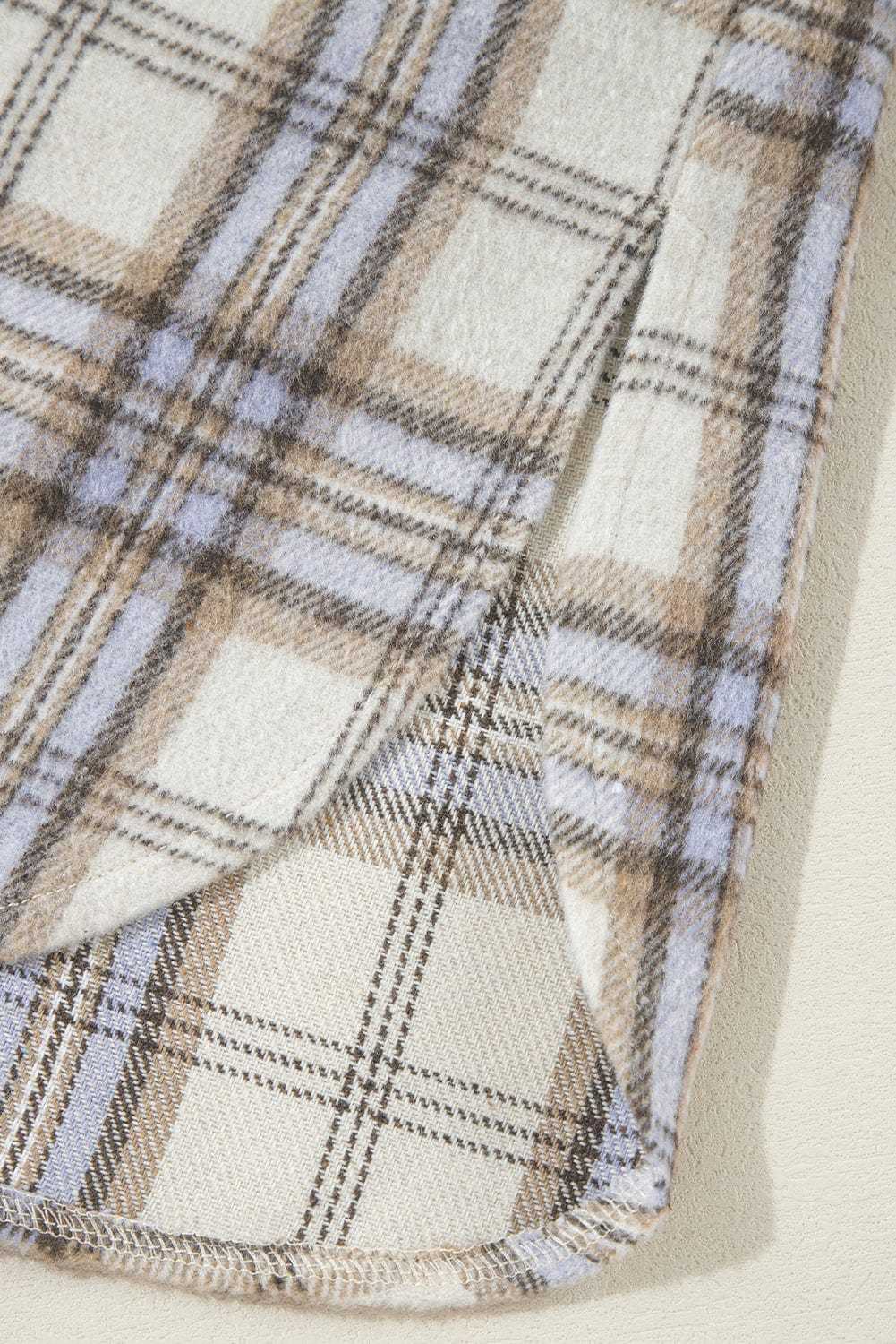 Plus Size Outerwear Classic Plaid Tunic Shacket