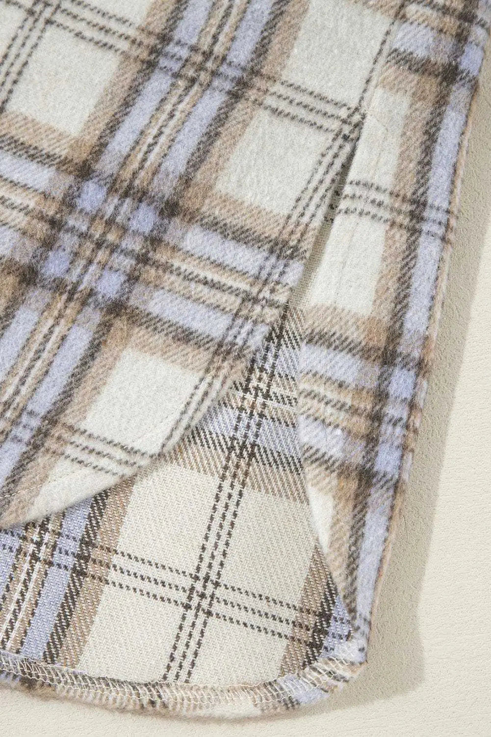 Plus Size Outerwear Classic Plaid Tunic Shacket