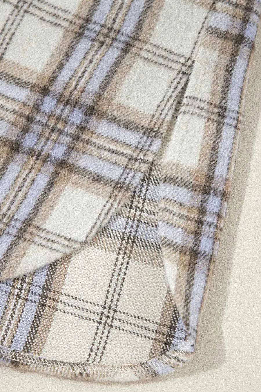 Plus Size Outerwear Classic Plaid Tunic Shacket