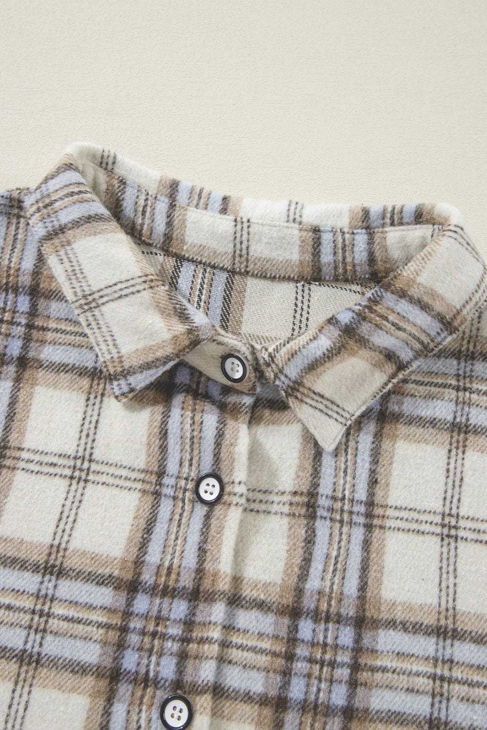Plus Size Outerwear Classic Plaid Tunic Shacket
