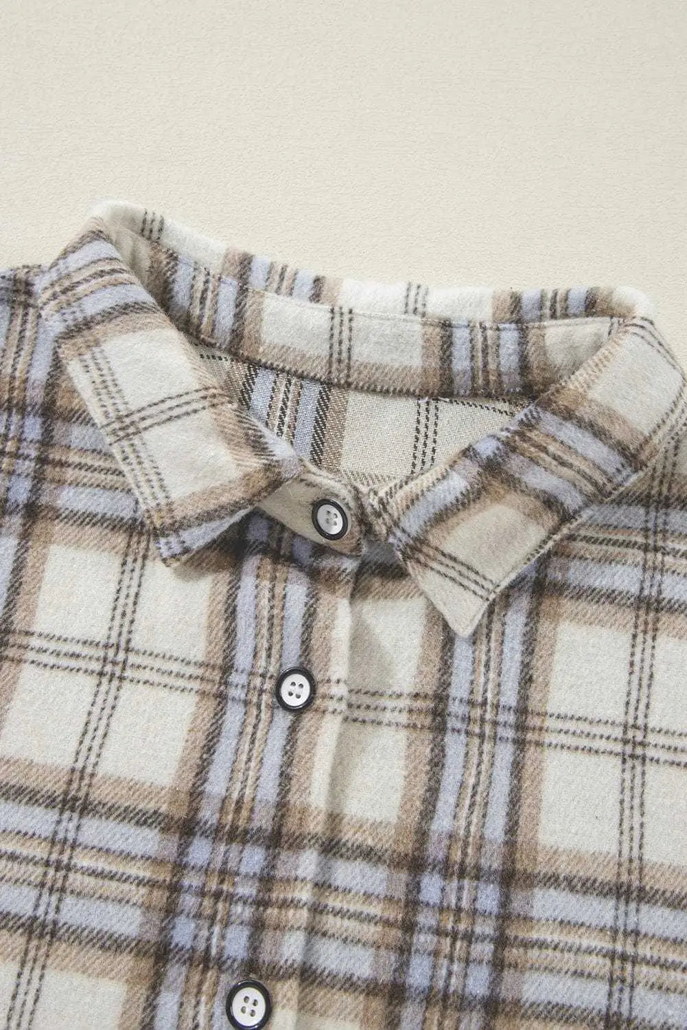Plus Size Outerwear Classic Plaid Tunic Shacket