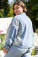 Plus Size Outerwear Leopard Contrast Denim Jacket Plus Size