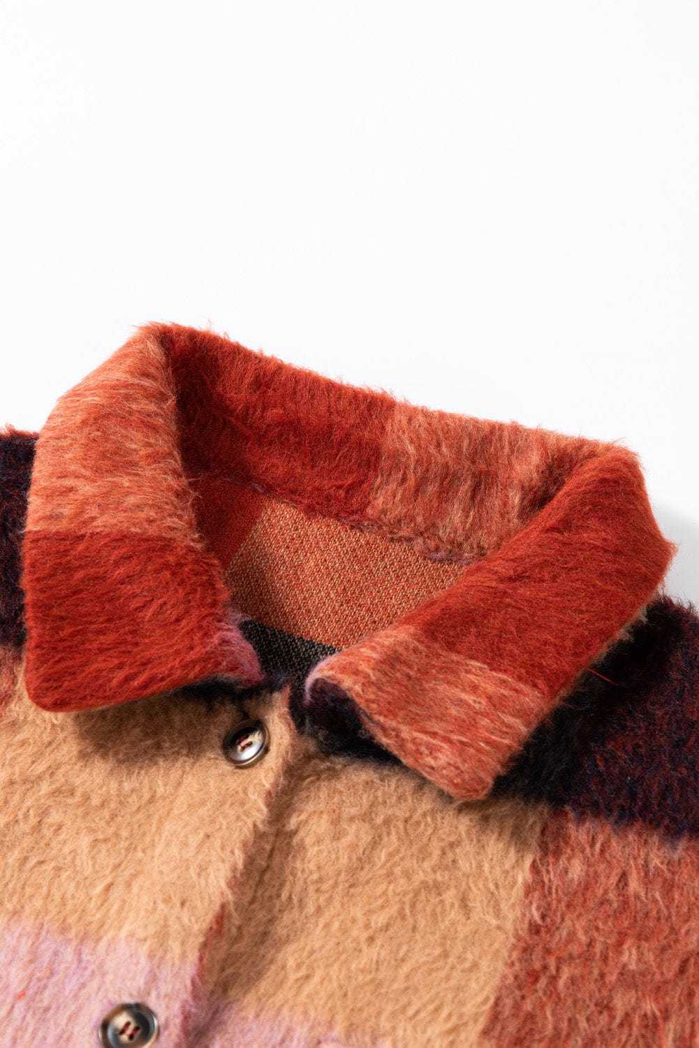 Plus Size Outerwear Rustic Charm Plaid Fleece Jacket