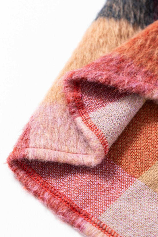 Plus Size Outerwear Rustic Charm Plaid Fleece Jacket