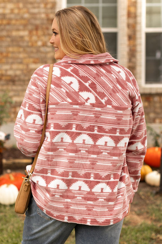 Plus Size Outerwear Urban Edge Aztec Shacket