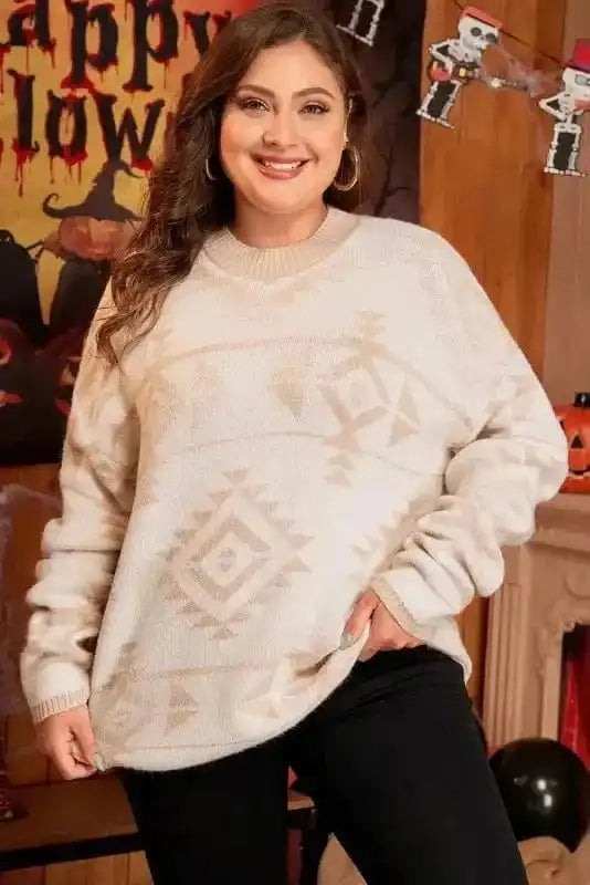Plus Size Sweaters Aztec Charm Plus Size Sweater