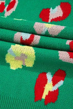 Plus Size Sweaters BlossomCurve Green Floral Plus Sweater