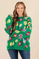 Plus Size Sweaters BlossomCurve Green Floral Plus Sweater