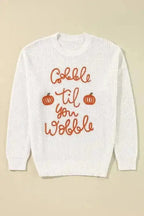 Plus Size Sweaters Cozy Crochet Plus Sweater - Gobble 'Til You Wobble Edition