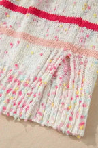 Plus Size Sweaters Cozy Pink Stripe Plus Size Sweater