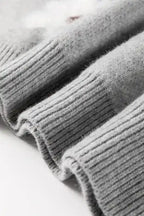 Plus Size Sweaters CozyBloom Plus Size Floral Half-Zip Sweater