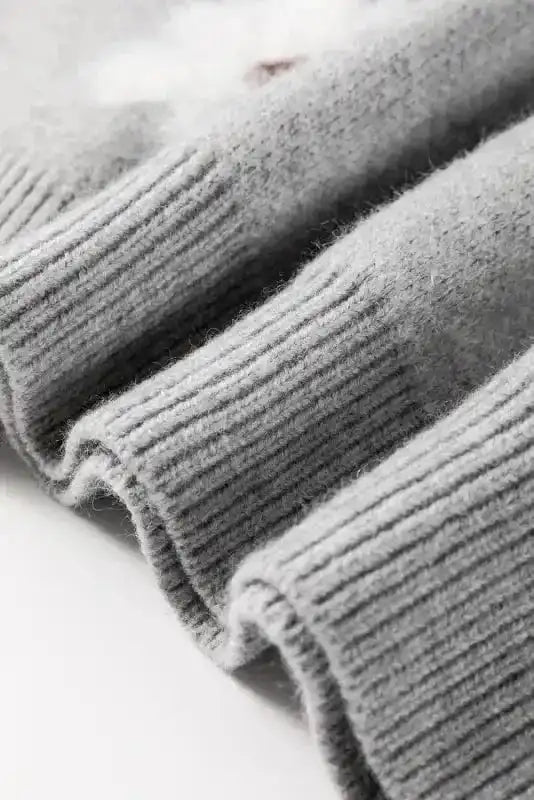 Plus Size Sweaters CozyBloom Plus Size Floral Half-Zip Sweater