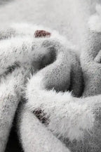 Plus Size Sweaters CozyBloom Plus Size Floral Half-Zip Sweater