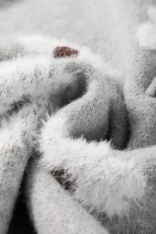 Plus Size Sweaters CozyBloom Plus Size Floral Half-Zip Sweater