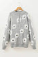 Plus Size Sweaters CozyBloom Plus Size Floral Half-Zip Sweater