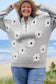 Plus Size Sweaters CozyBloom Plus Size Floral Half-Zip Sweater