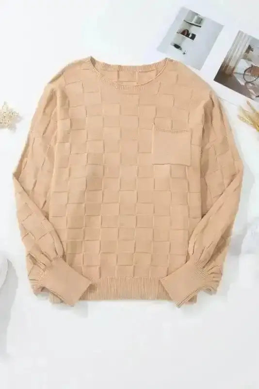 Plus Size Sweaters CozyCheck Plus-Size Sweater – Light French Beige