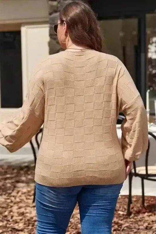 Plus Size Sweaters CozyCheck Plus-Size Sweater – Light French Beige