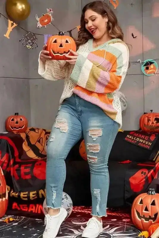 Plus Size Sweaters Hooded Harmony Pointelle Sweater