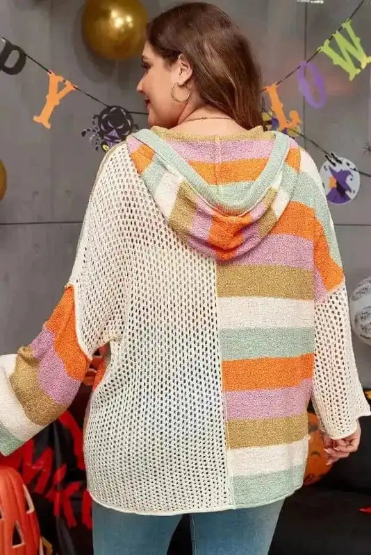 Plus Size Sweaters Hooded Harmony Pointelle Sweater