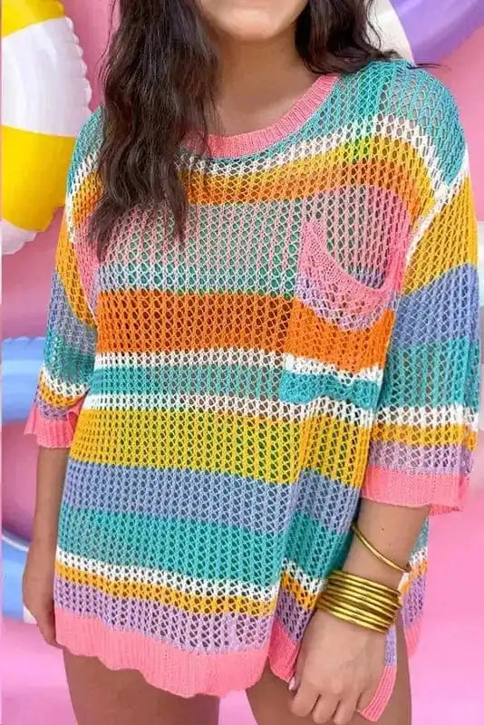 Plus Size Sweaters Open Knit Plus Sweater