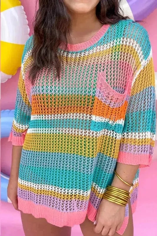 Plus Size Sweaters Open Knit Plus Sweater