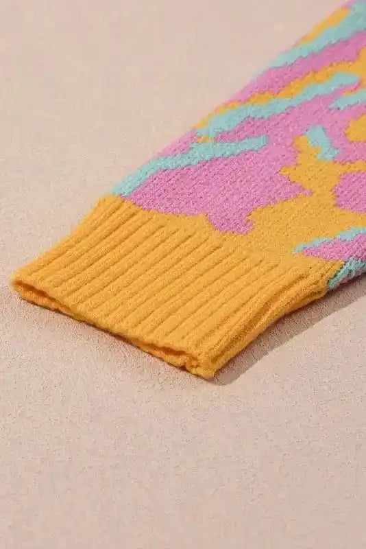 Plus Size Sweaters Plus-Size Pink Leopard Sweater