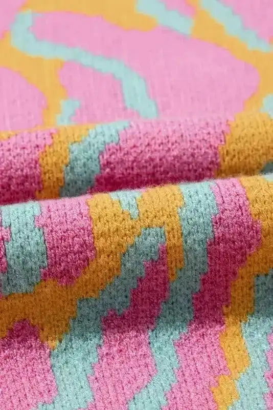 Plus Size Sweaters Plus-Size Pink Leopard Sweater