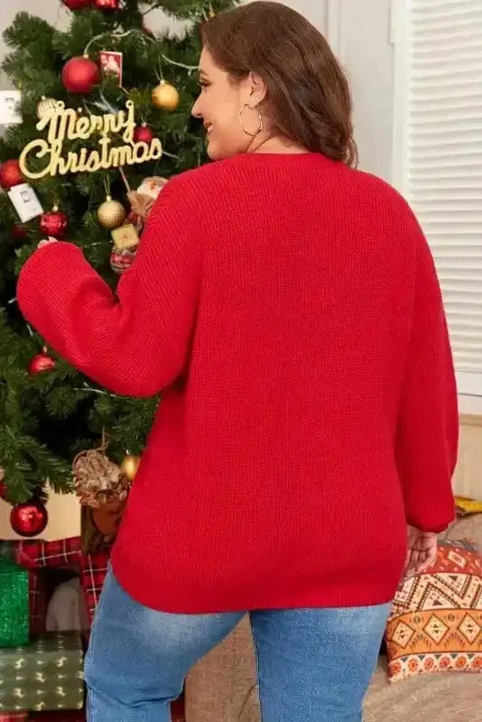 Plus Size Sweaters Plus Size Red Sparkle Tinsel Sweater