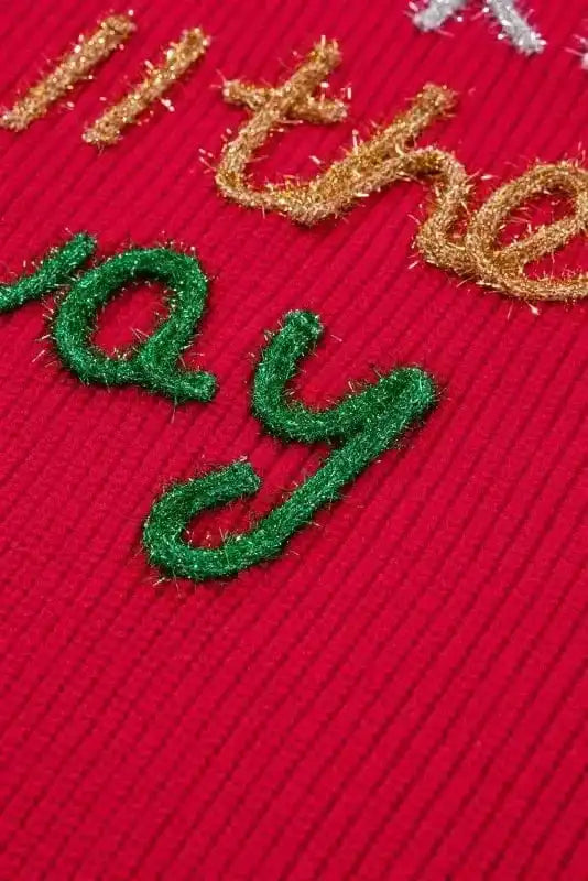 Plus Size Sweaters Plus Size Red Sparkle Tinsel Sweater