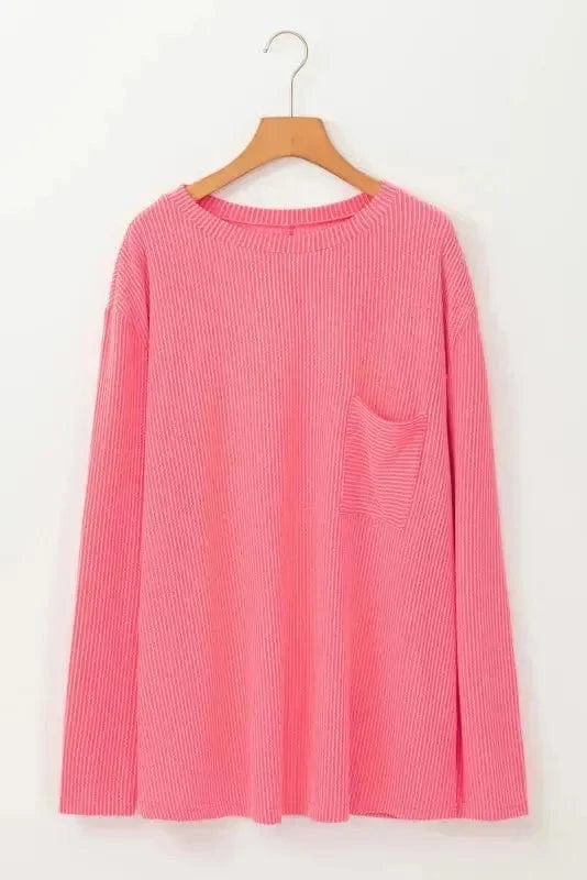 Plus Size Sweatshirts Peach Blossom / 1X / 75%Polyester+20%Viscose+5%Elastane ComfyContours Longline Tee
