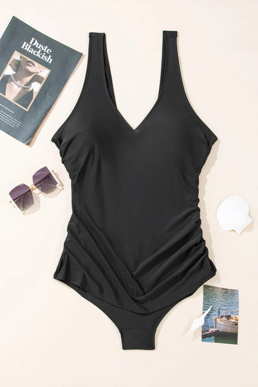 Plus Size Swimwear Black / 1X / 82%Polyamide+18%Elastane Elegant Black Swimsuit - Plus Size
