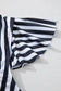 Plus Size Swimwear Black Stripe Plus Size High-Waist Bikini - Ruffle Sleeve