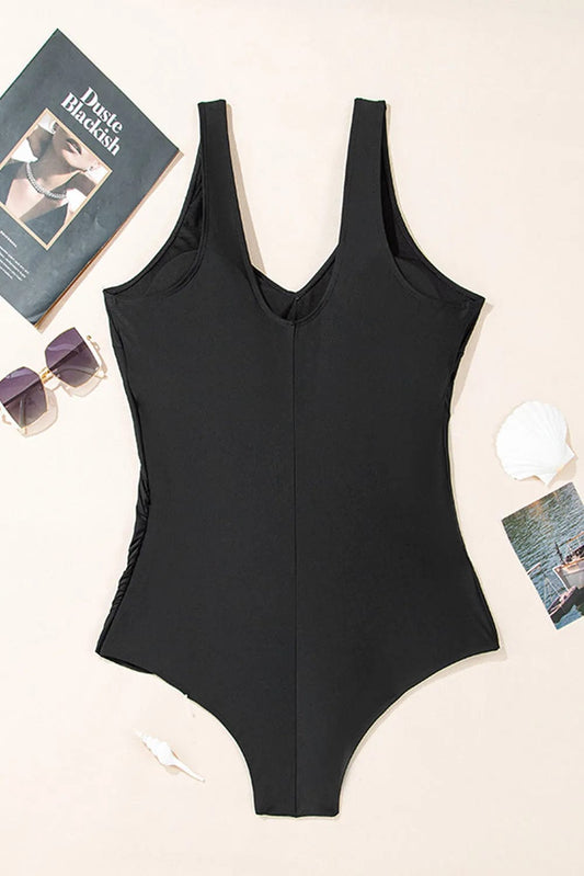 Plus Size Swimwear Elegant Black Swimsuit - Plus Size