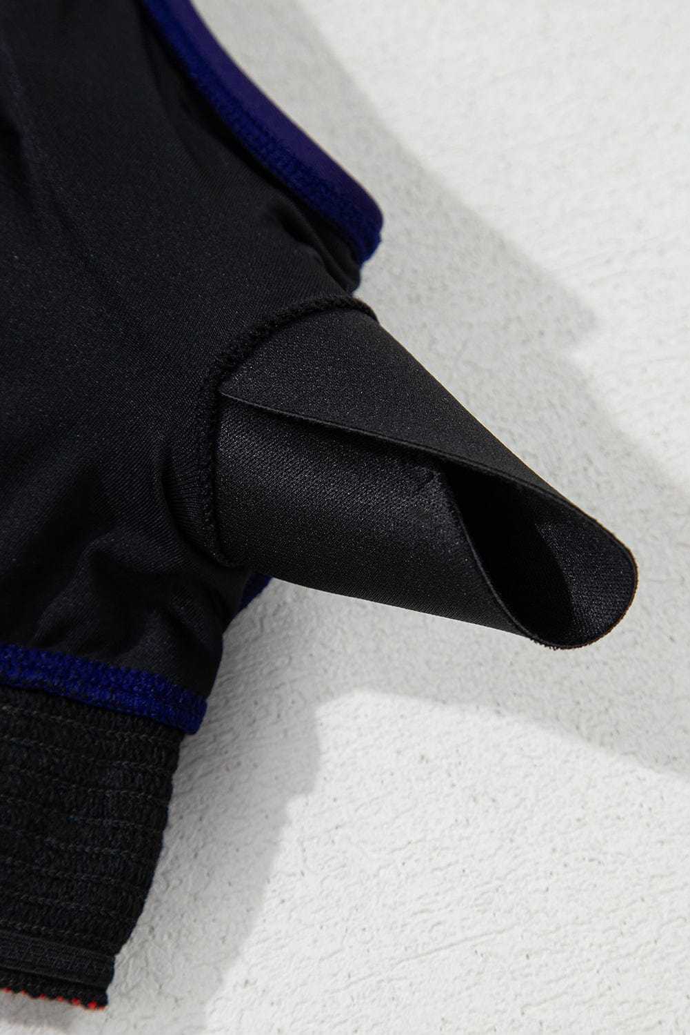 Plus Size Swimwear Embroidered High-Waist Bikini -  Plus Size Navy Blue