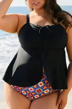 Plus Size Swimwear Geometric Glam Tankini - Plus Size