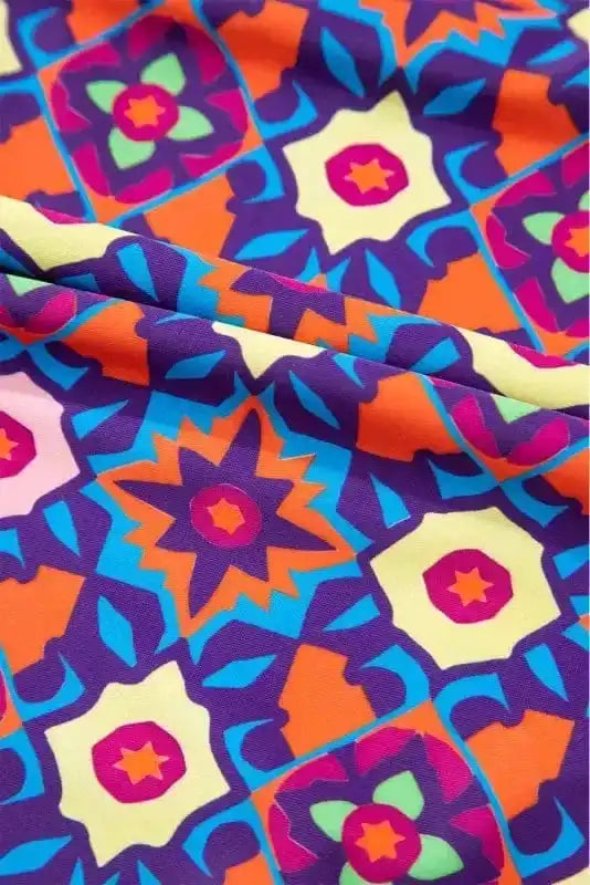 Plus Size Swimwear Geometric Glam Tankini - Plus Size