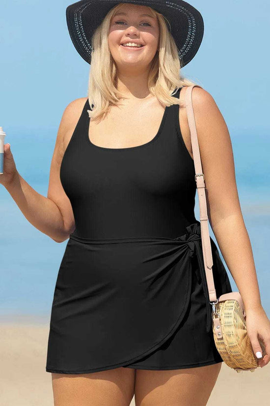 Plus Size Swimwear Knotted Elegance Plus Swimsuit