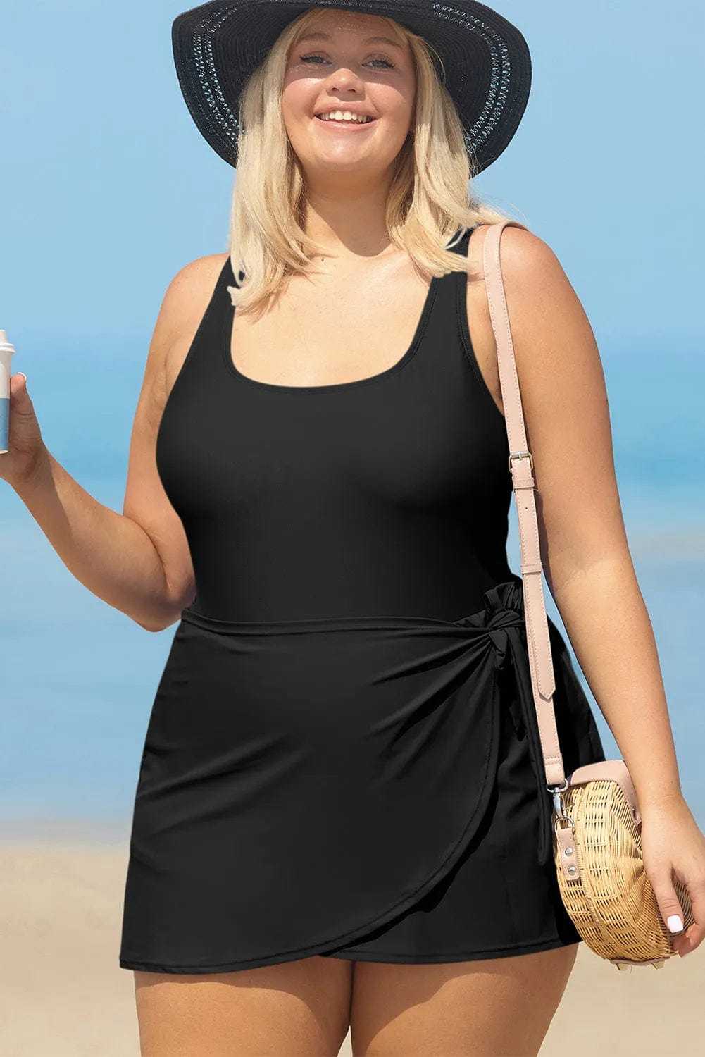 Plus Size Swimwear Knotted Elegance Plus Swimsuit