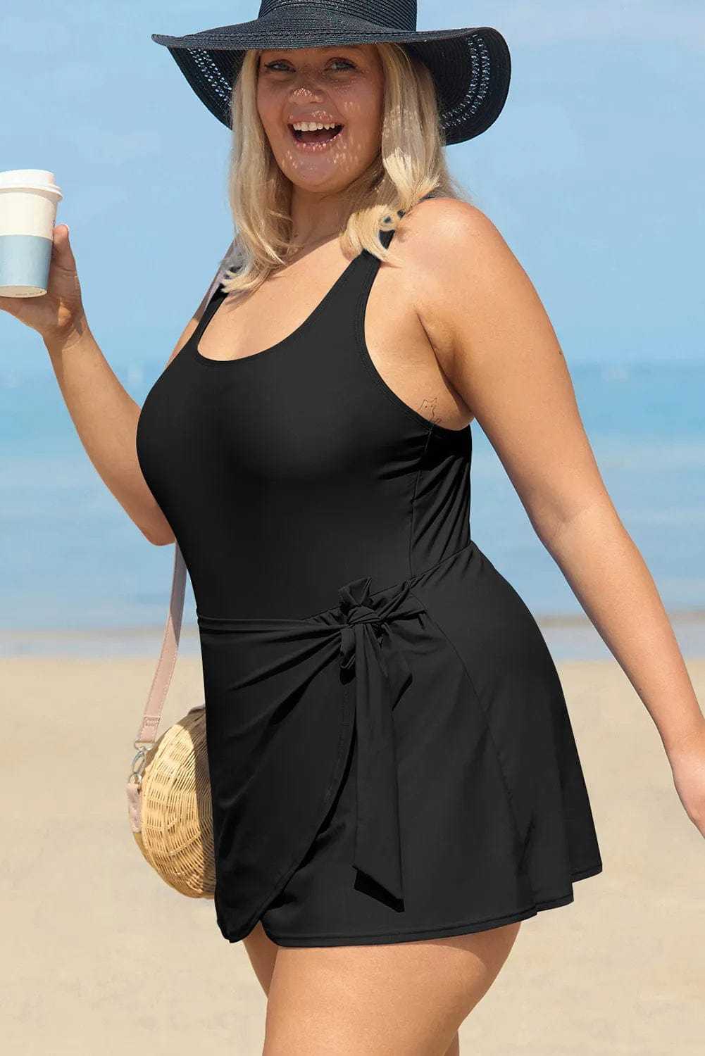 Plus Size Swimwear Knotted Elegance Plus Swimsuit