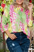 Plus Size T-Shirts Chromatic Cat Knit Top