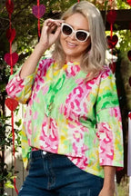 Plus Size T-Shirts Chromatic Cat Knit Top