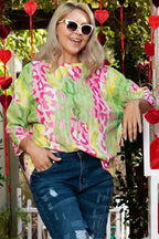 Plus Size T-Shirts Chromatic Cat Knit Top