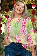 Plus Size T-Shirts Chromatic Cat Knit Top