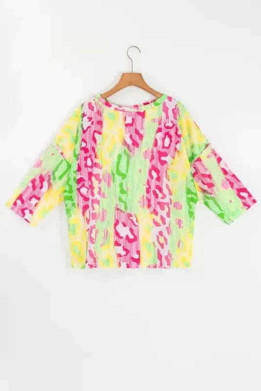 Plus Size T-Shirts Chromatic Cat Knit Top