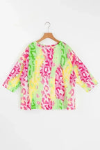Plus Size T-Shirts Chromatic Cat Knit Top