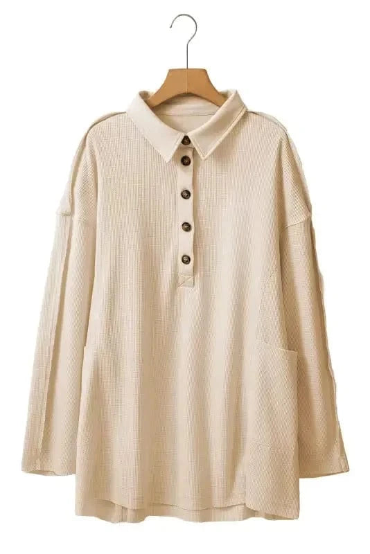 Plus Size Tunics SnugFit Thermal Henley Top