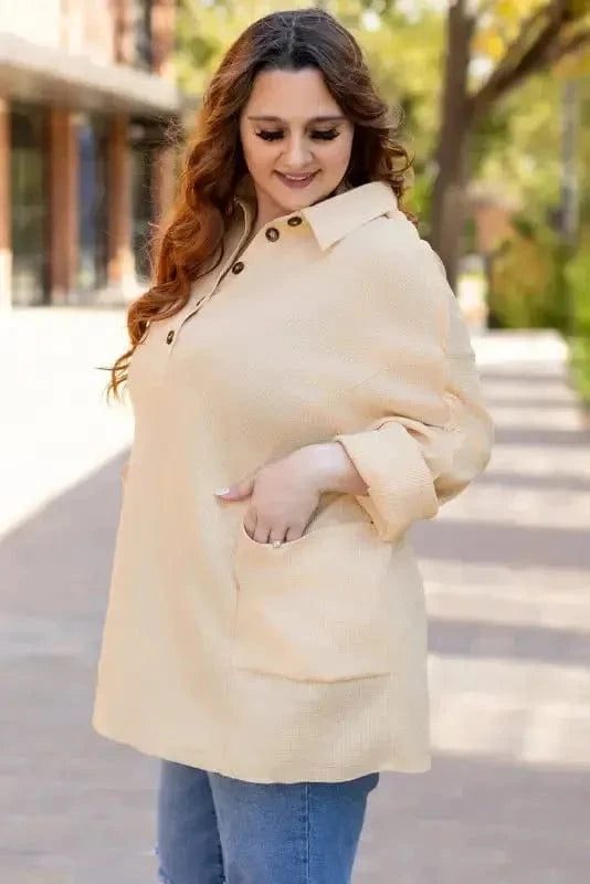 Plus Size Tunics SnugFit Thermal Henley Top
